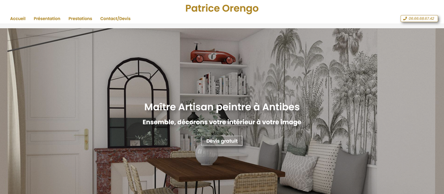 Création site web d'artisan réalisation/création Cnathalie Antibes