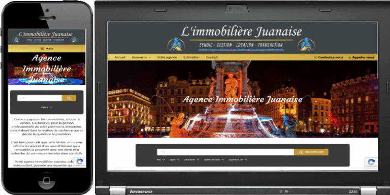 Création site agence immobilière juanaise par Cnathalie webmaster