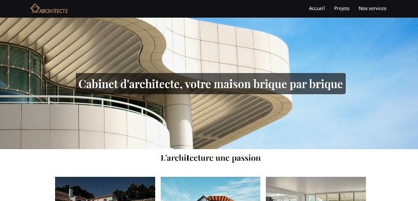 Site internet architecte template prêt à l’emploi à vendre - Cnathalie
