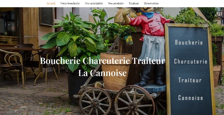 Site web boucherie vitrine one page en vente