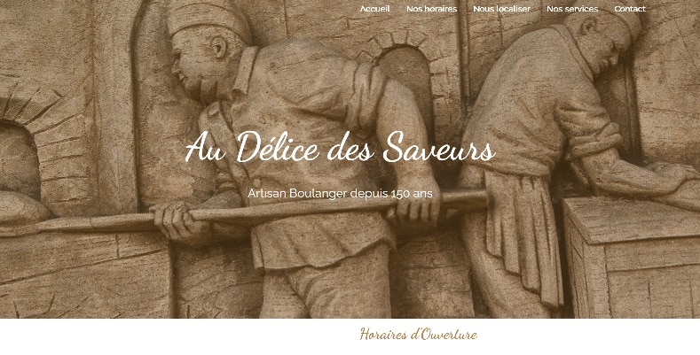 Site internet boulangerie à vendre, vitrine one page HTML