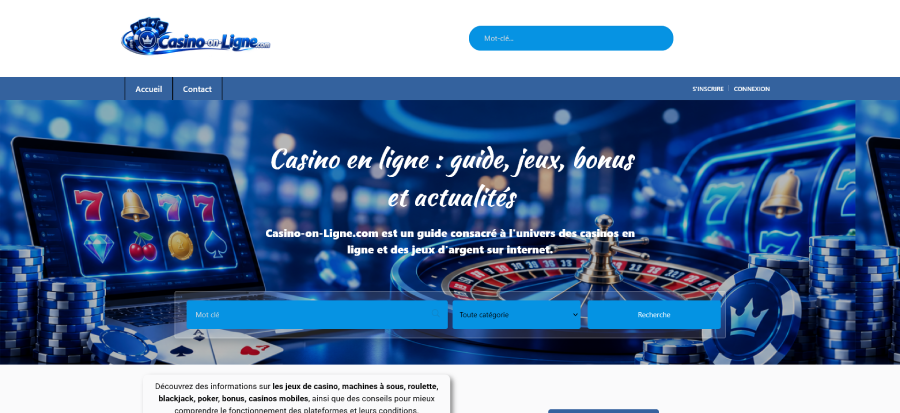 Création site web guide de casino en ligne
