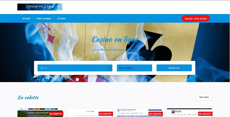 Création Site Web guide de Casino en ligne