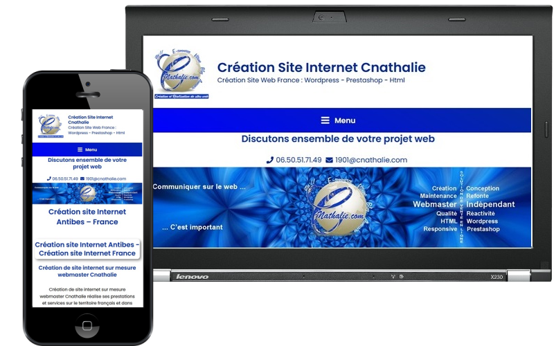 Création de site internet sur mesure Cnathalie webmaster