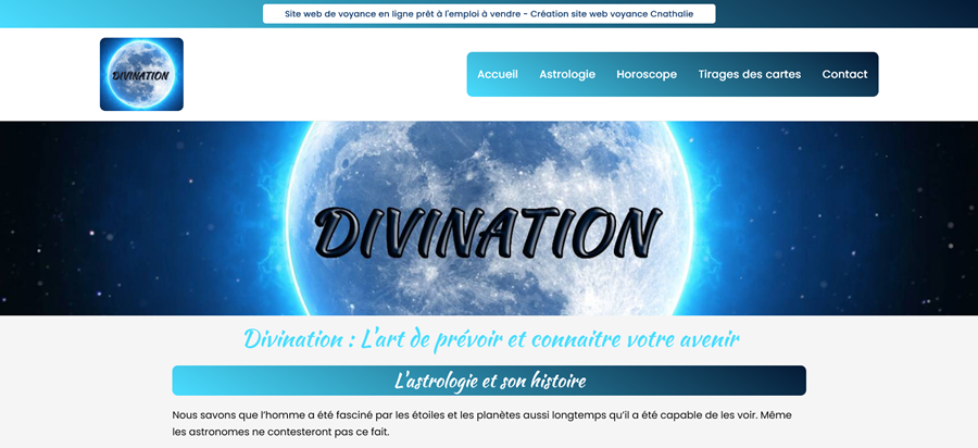 Vente site internet voyance prêt à l’emploi Cnathalie