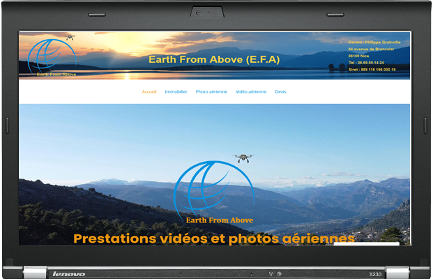 Création site vitrine photo et vidéo par drone
