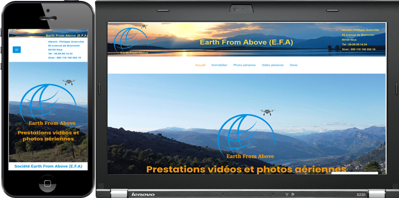Création site vitrine photo et vidéo par drone Réalisation Cnathalie