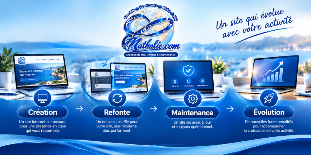 Création → Refonte → Maintenance → Évolution | Cnathalie Webmaster Création → Refonte → Maintenance → Évolution | Cnathalie Webmaster