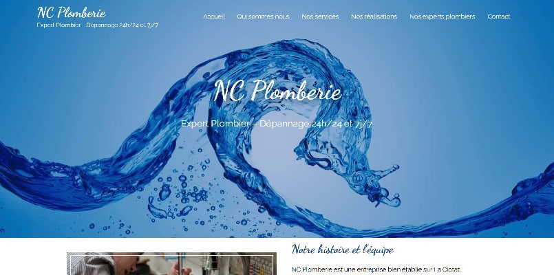 Vente site web plomberie vitrine one page HTML