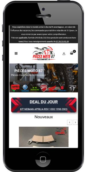 Refonte d'un site de vente de pièces de moto, prestation Cnathalie