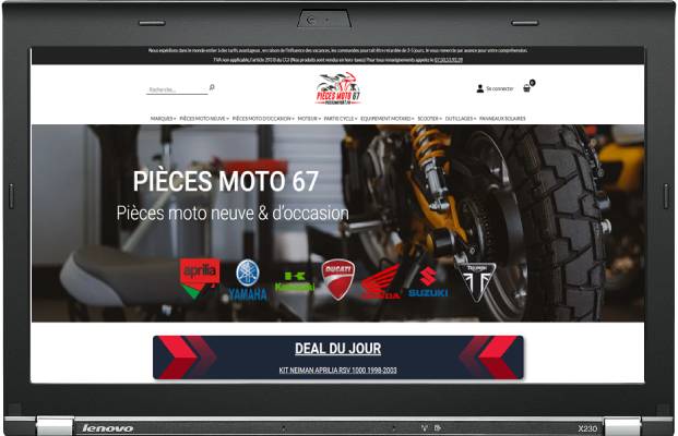 Refonte d'un site de vente de pièces de moto, prestation Cnathalie