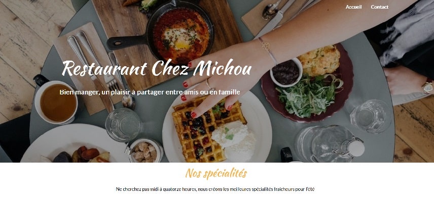 Site web restaurant template prêt à l’emploi à vendre - Cnathalie webmaster