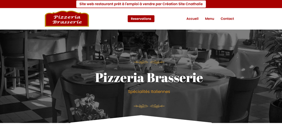 Site internet à vendre sur la restauration - Création Cnathalie