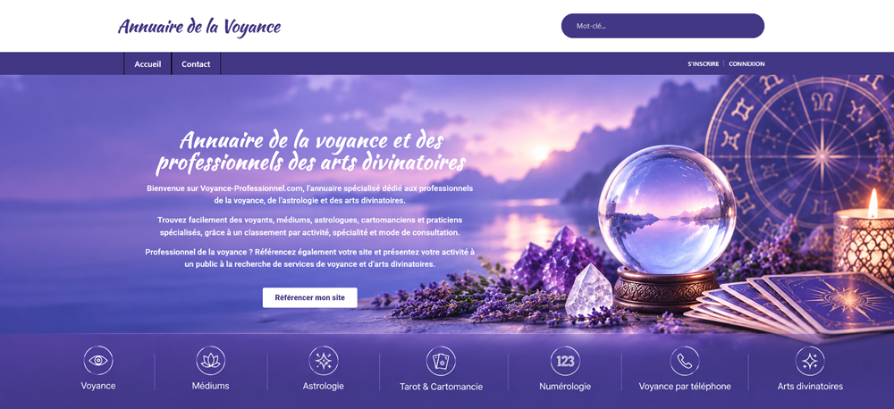 Création site d'un guide SEO pour la voyance - Cnathalie webmaster